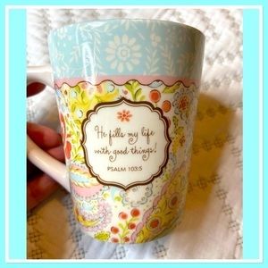 Dayspring Mug ‘He fills my life with good things!’ Psalm 103:5 NWOB Floral cup